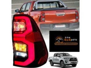 Toyota Hilux (Revo-Rocco) 2015-2021 Πίσω Φανάρια Led Smoked Style Τύπος {Rear tail}